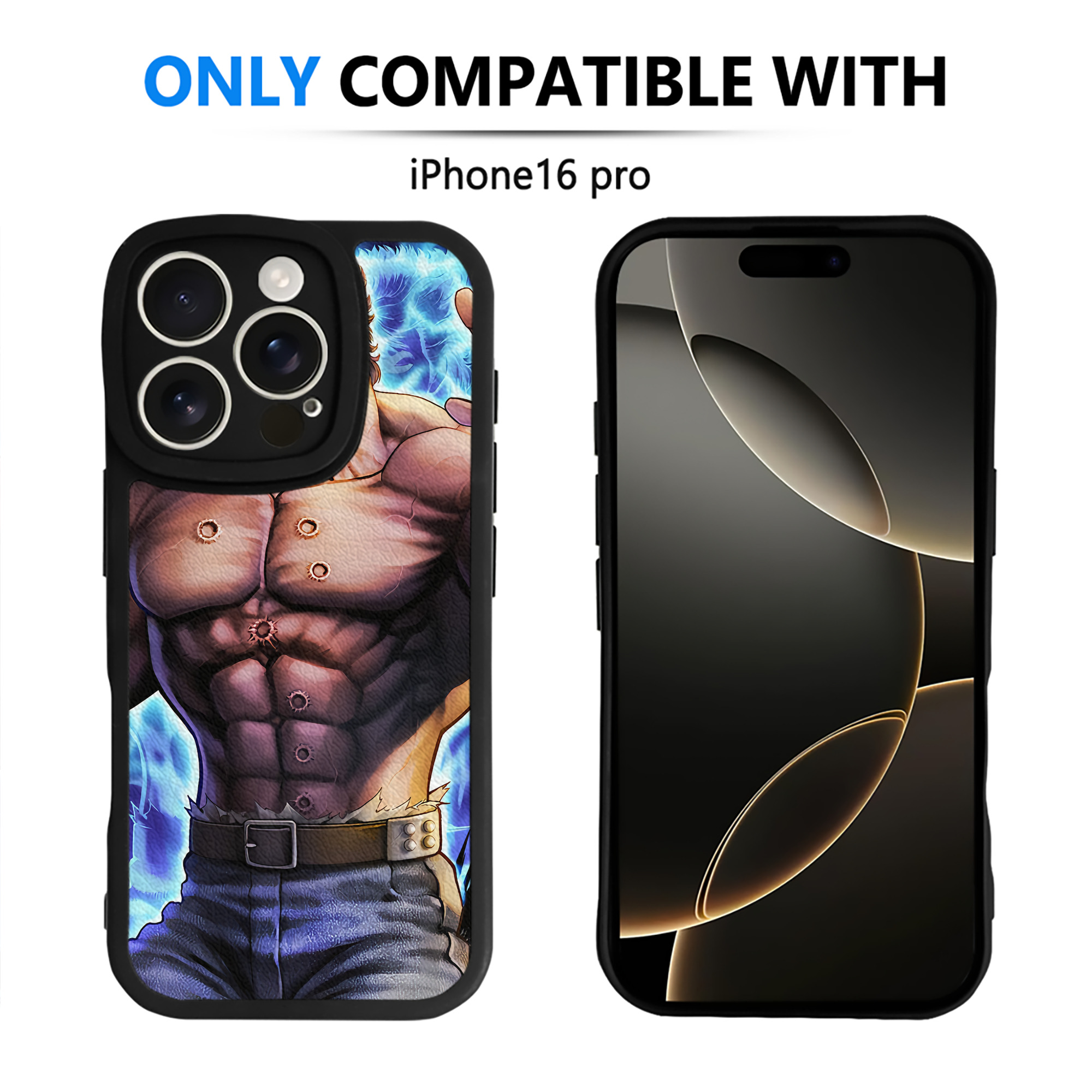 （画像用） 北斗の拳 Fist of the North Star 【iPhone 16シリーズ対応】シリコンスマホケース（レザー調） 材質：シリコン